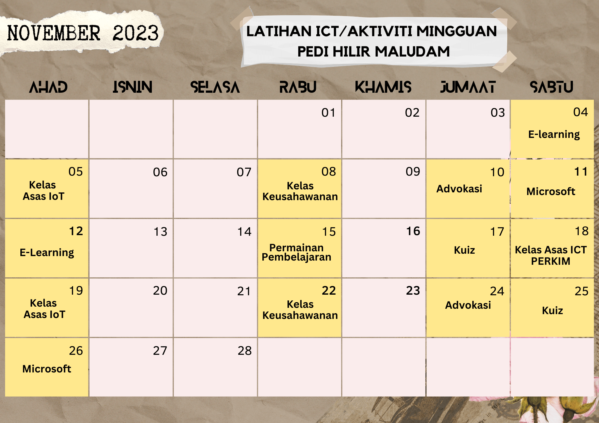 JADUAL AKTIVITI NOVEMBER 2023 1