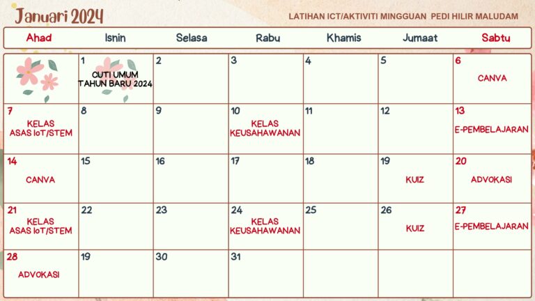 Pink and White Cute Playful January 2024 Calendar page-0001 1